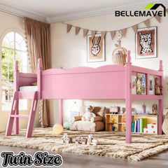 Bellemave® Kids Low Loft Bed with Bookshelf for Girls & Boys Bellemave®