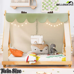 kids canopy house bed with detachable tent