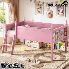 Bellemave® Kids Low Loft Bed with Bookshelf for Girls & Boys Bellemave®