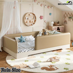 Low Profile Upholstered Floor Bed for Kids