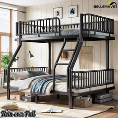 Black Metal Twin Over Full Bunk Bed