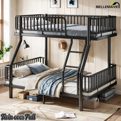 Twin Over Full Metal Bunk Bed with Ladder