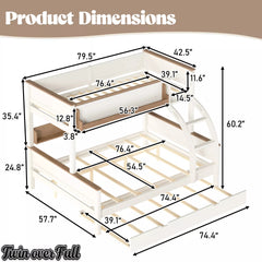 Twin over full bunk bed dimensions and measurements