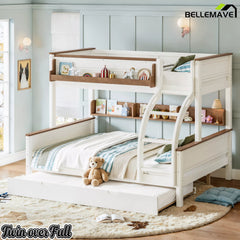 Twin over full detachable bunk bed in bedroom setting
