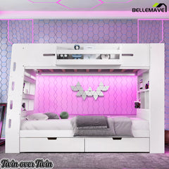 twin over twin bunk bed product dimensions