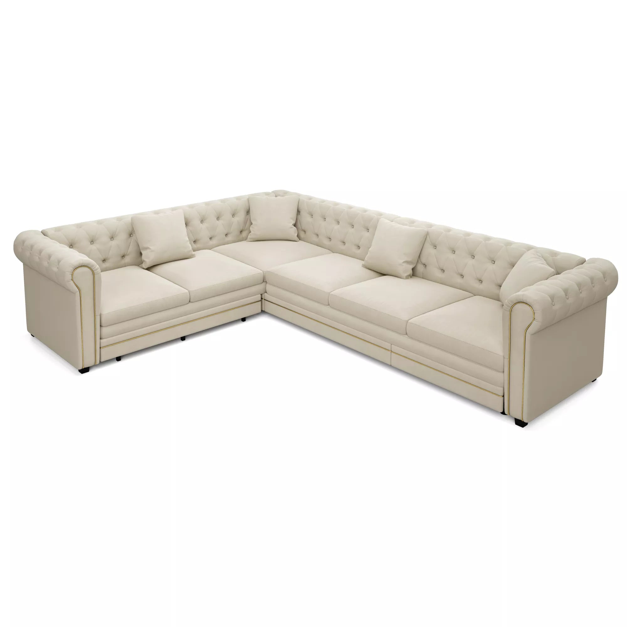 L-Shaped Sectional Sleeper Sofa Front View