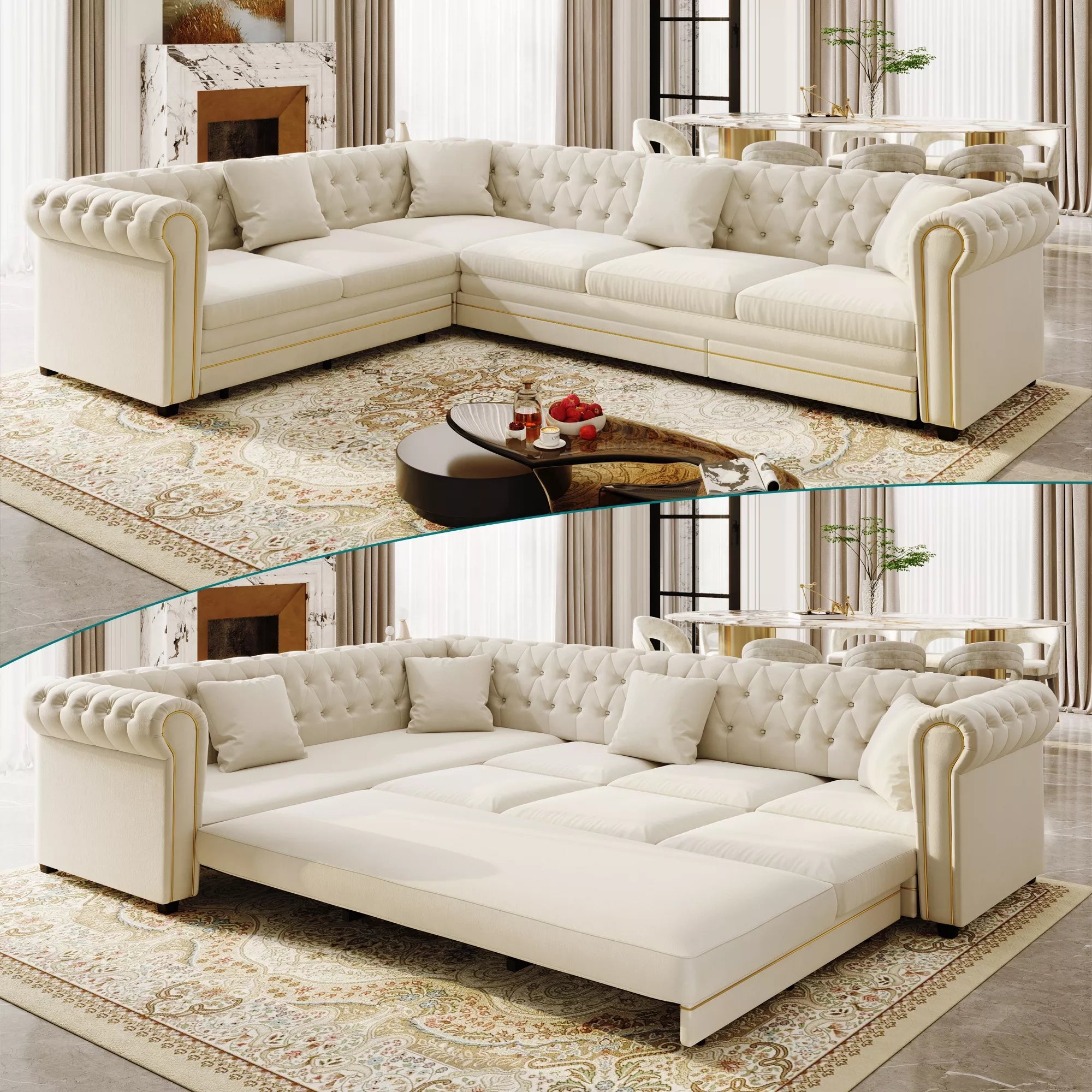 L-Shaped Sleeper Sofa Lifestyle View