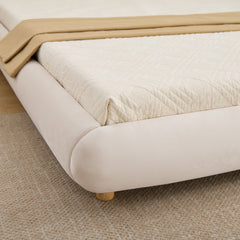 Bellemave® King Size Modern Curved Upholstered Low Profile Platform Bed Frame with Rounded Headboard, Soft Velvet Fabric & Sturdy Metal Frame Bellemave®