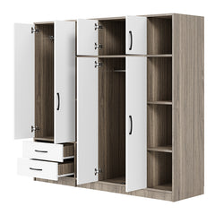 Bellemave® 6-Door Wardrobe with Shelves and Drawers