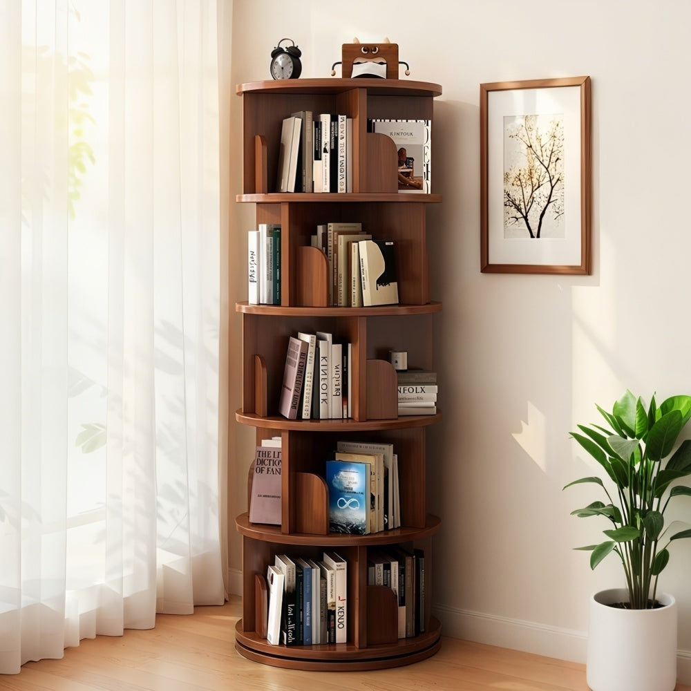 Bellemave® Rotating Bookshelf, 360¡ã Display Round Stackable Spinning Bookshelf, Revolving Round Book Shelf, Space-Saving
