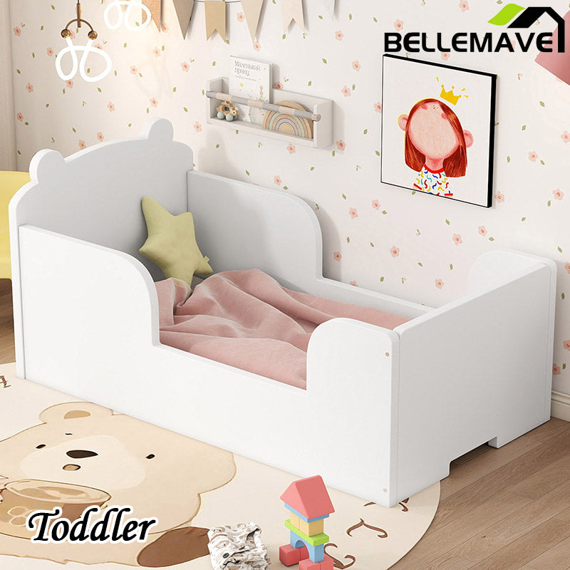 Bellemave® Bear Shape Toddler Floor Bed, Cot Bed for Boys and Girls Ages 3-6