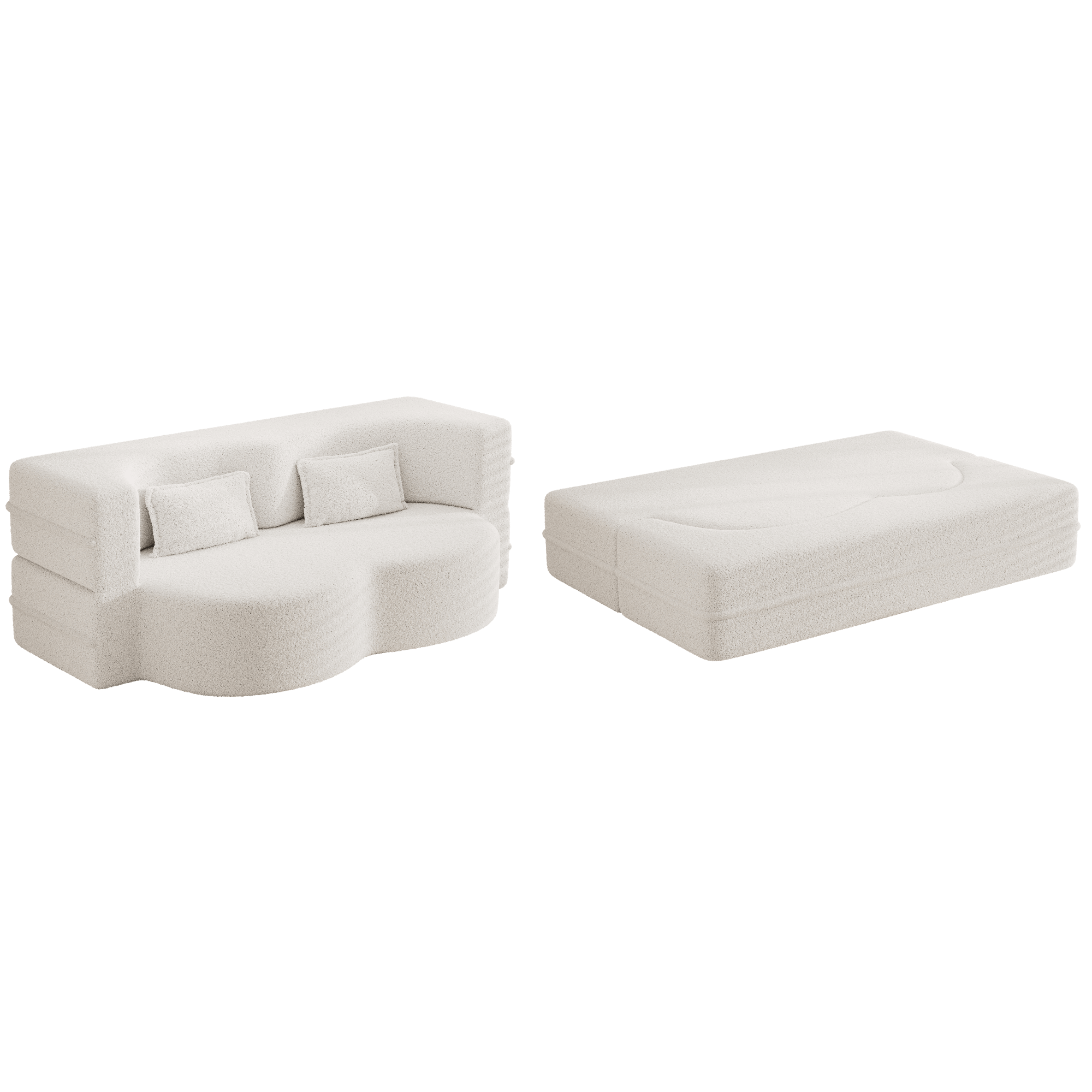 Bellemave® Folding Foam Sofa Bed,15" Full Size Floor Couch,Convertible Sleeper Futon Loveseat Couch for Living Room, Guest Use, Office, Apartmen Bellemave®
