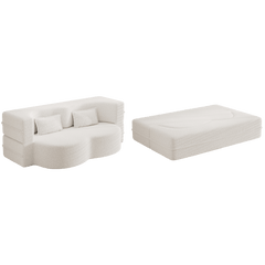 Bellemave® Folding Foam Sofa Bed,15" Full Size Floor Couch,Convertible Sleeper Futon Loveseat Couch for Living Room, Guest Use, Office, Apartmen Bellemave®