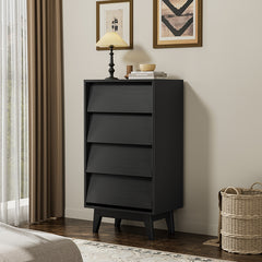 Bellemave® 4 Drawer Double Dresser Features Vintage-style and Bevel Design