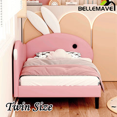 Bellemave® Upholstered Rabbit-Shape Daybed, Sofabed with Rabbit Ear Headboard