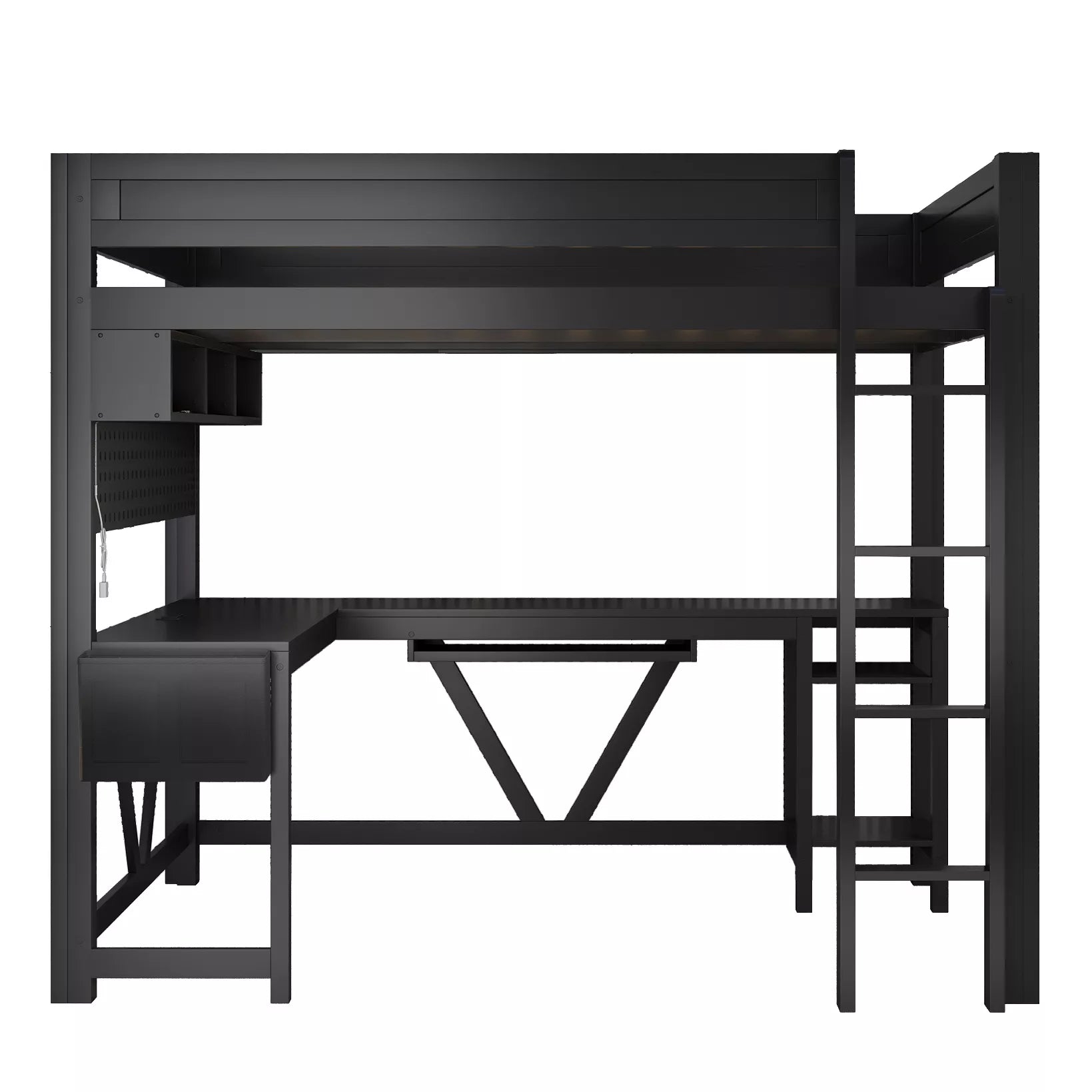 LED gaming loft bed setup for gaming room