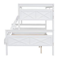 Bellemave® Twin over Full Bunk Bed with ladder, Safety Guardrail