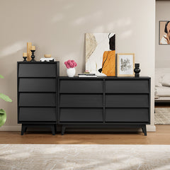 Bellemave® 4 Drawer Double Dresser Features Vintage-style and Bevel Design