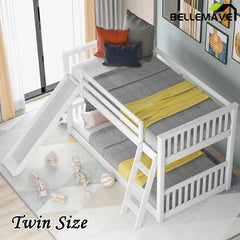 Bellemave® Bunk Bed with Convertible Slide and Ladder