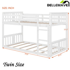 Bellemave® Twin Size Bunk Bed with Ladder