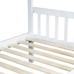 Bellemave® Twin Size Rubber Wood Bunk Bed with Trundle Bed, Convertible into 2 Twin Size Beds