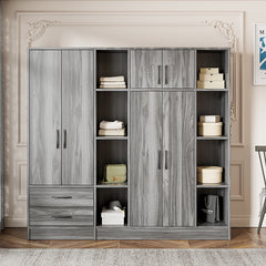 Bellemave® 6-Door Wardrobe with Shelves and Drawers