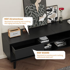 Bellemave® 63" TV Stand Features Vintage-style and Bevel Design with 4 Drawers