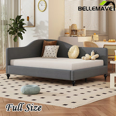 Bellemave® L-Shaped Linen Daybed,with Solid Wood Legs