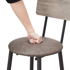 Bar Table and Chairs Set with 4 Bar stools PU Soft seat with backrest, Grey, 47.24'' L x 23.62'' W x 35.43'' H - Bellemave