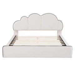 Bellemave® Queen Size Upholstered Platform Bed with Cloud-Shaped Headboard