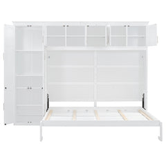 Bellemave® Queen Size Murphy Bed Wall Bed with Cabinets