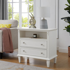 Bellemave® Open Space and 2 Drawers Dresser Nightstand with Charging Station