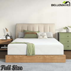 Bellemave® 10" Twin Memory Foam Mattress with Cooling Green Tea Gel & Charcoal, Breathable Knit Cover, CertiPUR - US Certified, Mattress in a Box, Soft Support, White - Bellemave