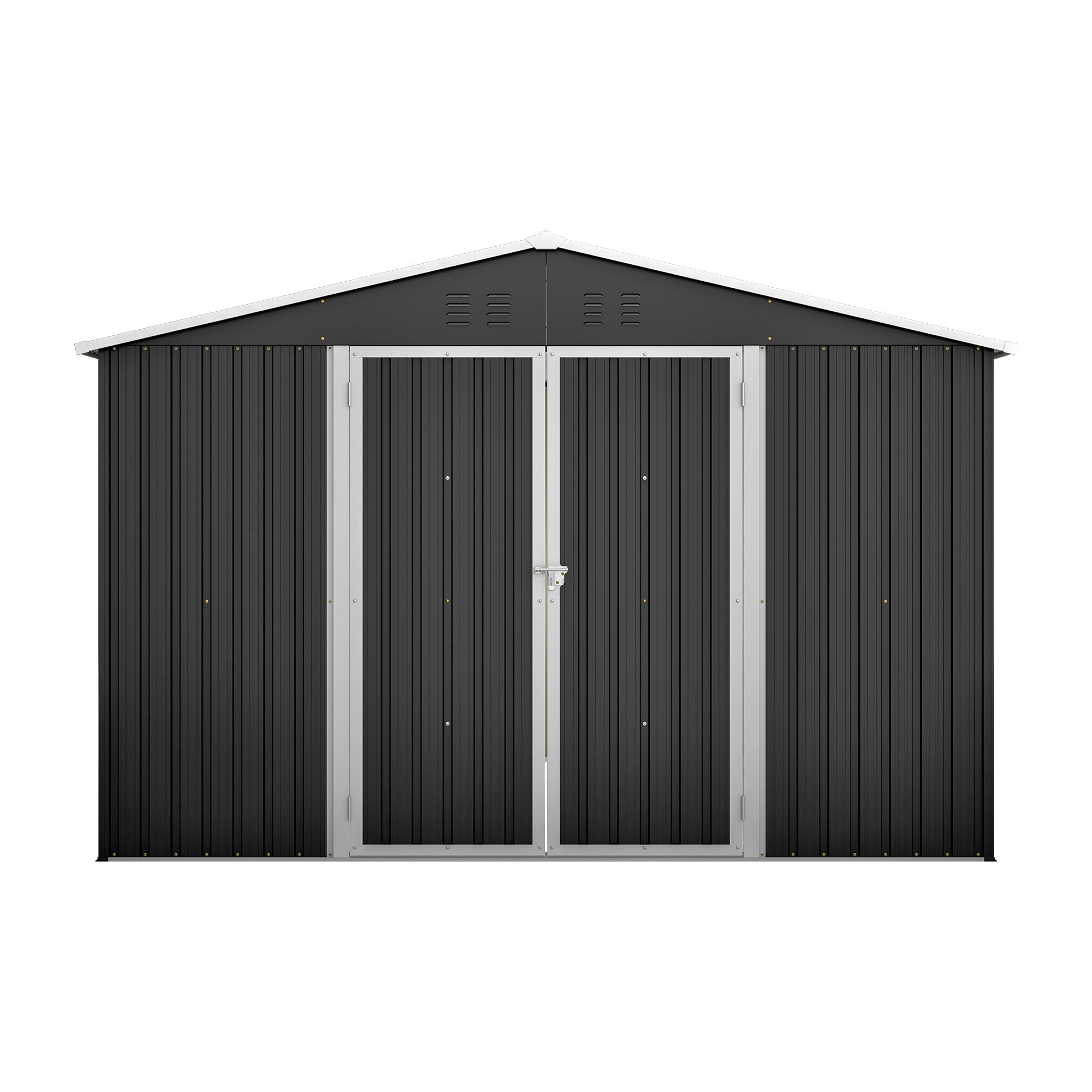 Bellemave® 10' x 10' Metal Storage Shed for Outdoor, Steel Yard Shed with Design of Lockable Doors - Bellemave