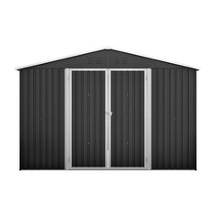 Bellemave® 10' x 10' Metal Storage Shed for Outdoor, Steel Yard Shed with Design of Lockable Doors - Bellemave