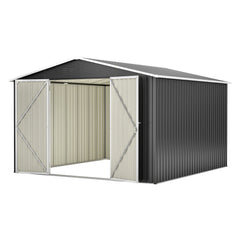 Bellemave® 10' x 10' Metal Storage Shed for Outdoor, Steel Yard Shed with Design of Lockable Doors - Bellemave