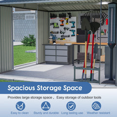 Bellemave® 10' x 10' Metal Storage Shed for Outdoor, Steel Yard Shed with Design of Lockable Doors - Bellemave