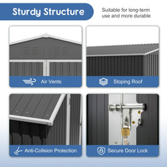 Bellemave® 10' x 10' Metal Storage Shed for Outdoor, Steel Yard Shed with Design of Lockable Doors - Bellemave