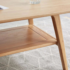 Bellemave® 100% Solid Wood Center Table Low Table with Storage Shelf - Bellemave