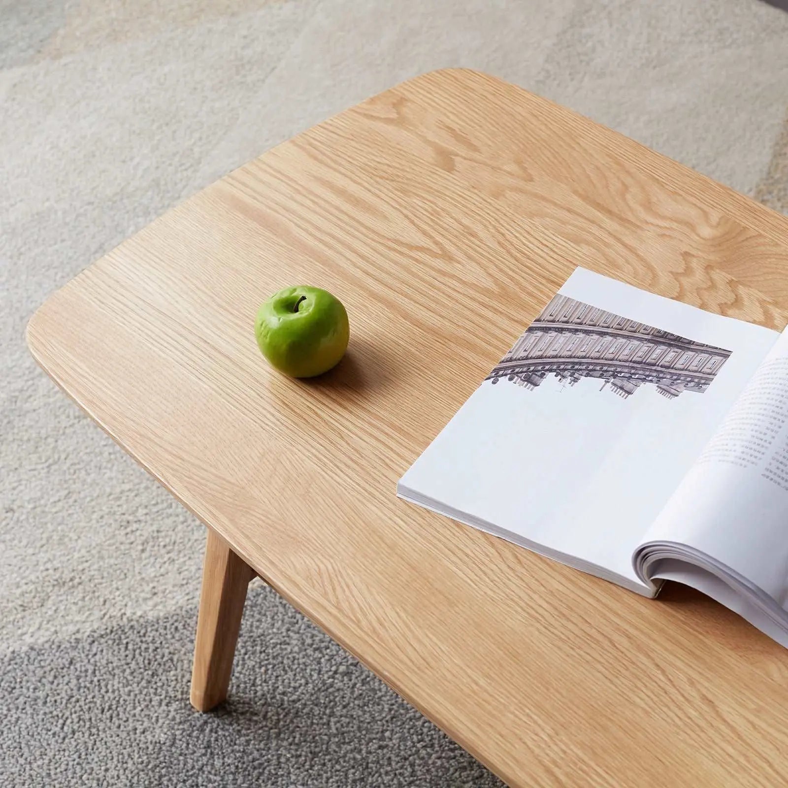 Bellemave® 100% Solid Wood Center Table Low Table with Storage Shelf - Bellemave