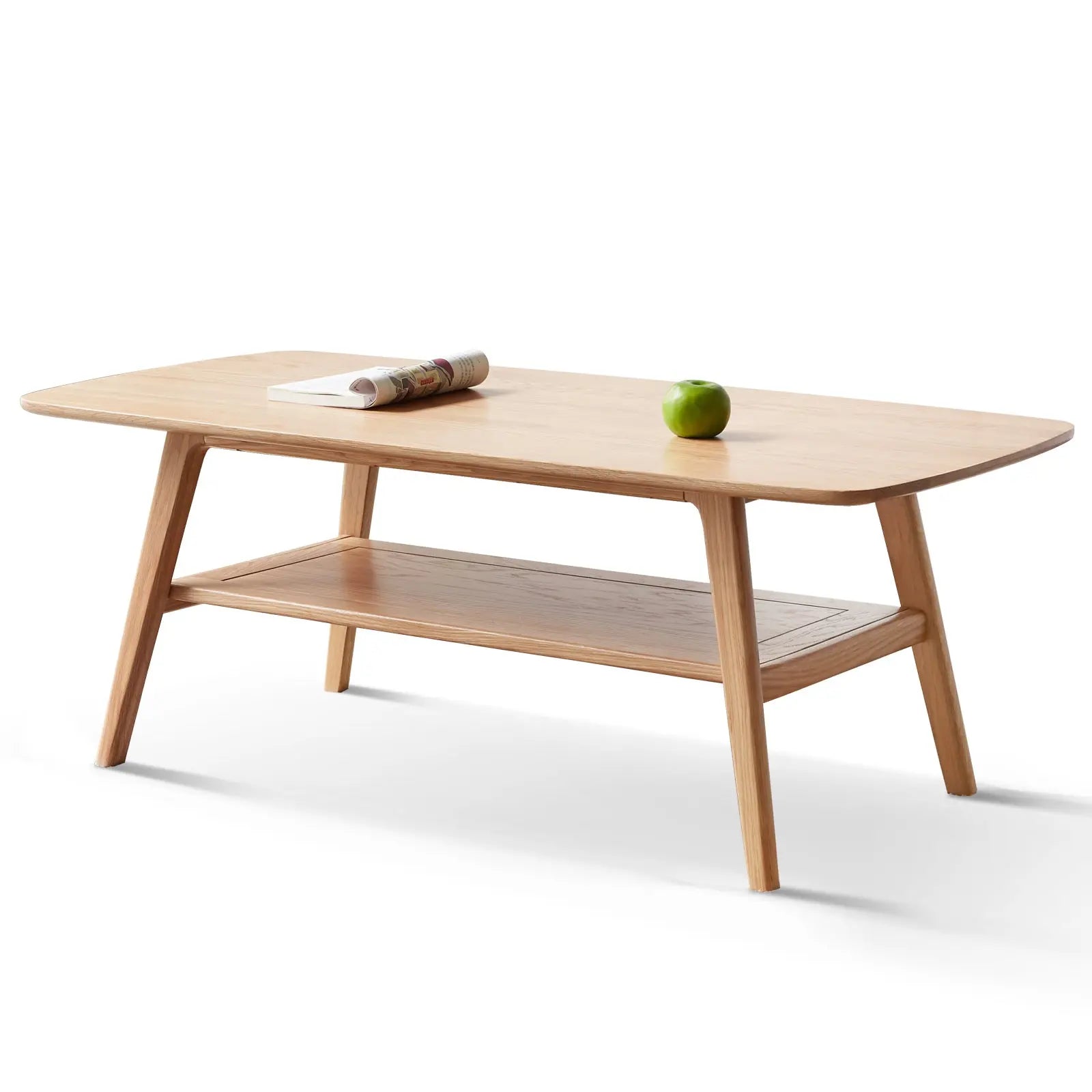 Bellemave® 100% Solid Wood Center Table Low Table with Storage Shelf - Bellemave