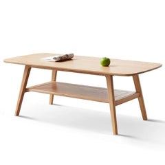 Bellemave® 100% Solid Wood Center Table Low Table with Storage Shelf - Bellemave