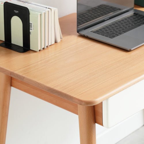 Bellemave® 100% Solid Wood Computer Desk with 2 Drawers - Bellemave