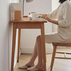 Bellemave® 100% Solid Wood Natural Wood Computer Desk - Bellemave