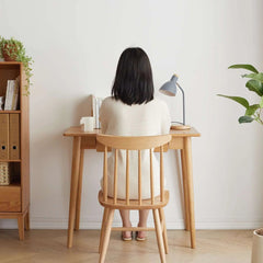 Bellemave® 100% Solid Wood Natural Wood Computer Desk - Bellemave