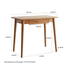 Bellemave® 100% Solid Wood Natural Wood Computer Desk - Bellemave