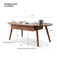 Bellemave® 100% Solid Wood Table with Drawers - Bellemave