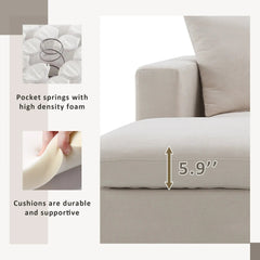Bellemave® 100.4" Modern Sectional Sofa,L - shaped Couch Set with 2 Free Pillows - Bellemave