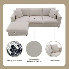 Bellemave® 100.4" Modern Sectional Sofa,L - shaped Couch Set with 2 Free Pillows - Bellemave
