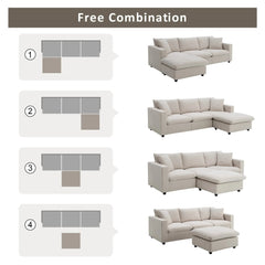 Bellemave® 100.4" Modern Sectional Sofa,L - shaped Couch Set with 2 Free Pillows - Bellemave